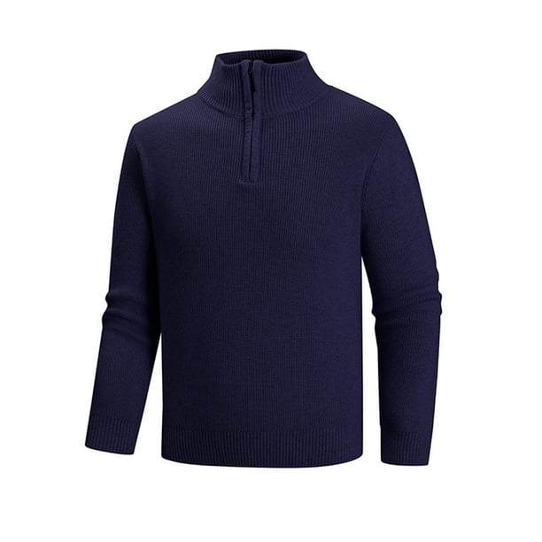 pstuiky camisas de manga larga para hombre, Suéter informal de moda para hombre, con cuello alto, media cremallera, elástico, capa base, tejido de manga larga camisetas de hombre xxxl