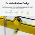 thumbnail image 6 of Topcobe 56-60" W X 76" H Frameless Double Sliding Soft-Close Shower Door in Brushed Gold, 3/8 In. (10mm) Thick Tempered Glass Door, Glass Shower Door, Walk In Shower Kit, Bathroom Glass Door, 6 of 13
