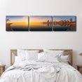 thumbnail image 4 of 3 Pieces American Cityscape Canvas Paintings Home Decor Atlantic City Skyline Bathroom Decor Wall Art Dusk Cityscape Modern Artwork Print on Canvas Framed Ready to Hang 14x20 inch x3, 4 of 5