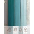thumbnail image 6 of Aqua Brown Ombre Sheer Curtains 72 Inch Length 2 Panels Set, Vintage Country Wooden Voile Window Treatment Rod Pocket Curtains Sheers Drapes for Bedroom/Living Room/Kitchen 52"x72"x2, 6 of 7