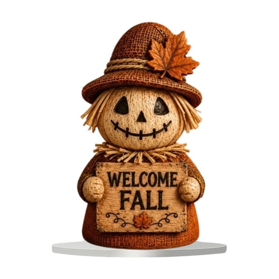WWG Acrylic Scarecrow Ornament, Welcome Fall Sign, 2D Halloween Decor, Tabletop Shelf Decor, Bohemian Fall Decor, Multicolor, for Home, Living Room, Mantel, Party Decorations