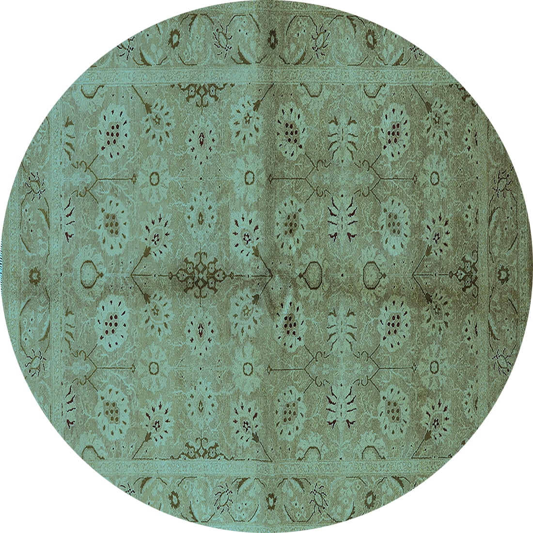 Ahgly Company Indoor Round Oriental Light Blue Industrial Area Rugs, 8 ...