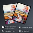 thumbnail image 3 of Modern Colourful Country Landscape Oil Painting Cottage Beside Stream Large Wall Art Poster Print Thick Paper 18X24 Inch, 3 of 5