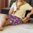 thumbnail image 2 of Daiia Skull rose blue flower Mens Woven Stretch Pajama Short,Short Pajama Pants-3X-Large, 2 of 7