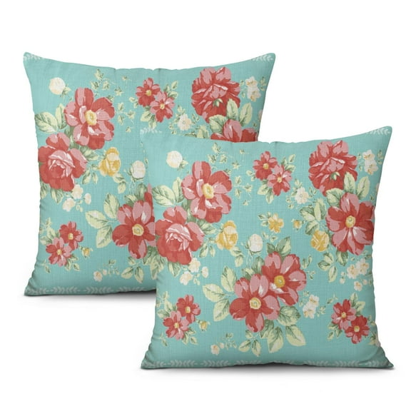 Pioneer Pink Peel Pillow Covers 18x18 Inch Linen Decorative Square Throw Pillow Covers for Home Sofa Bedroom Outdoor Indoor