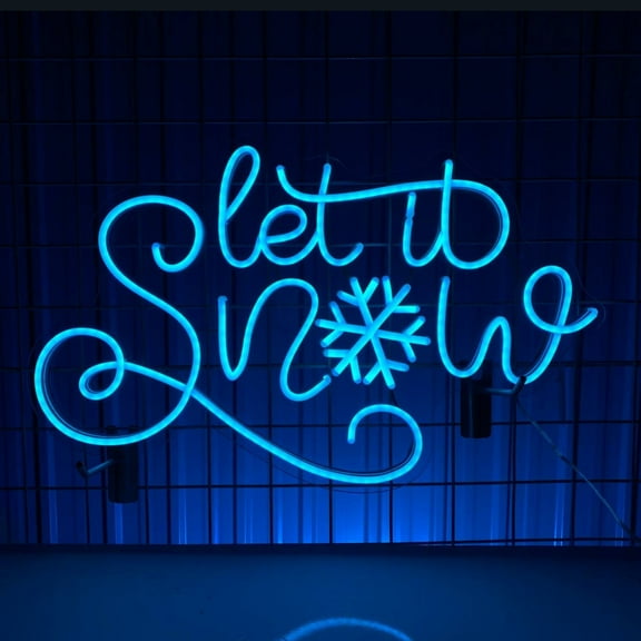 Handmadetneonsign Let It Snow Neon Sign, Christmas Wall Art Decor, Christmas Neon Light, Bedroom Wall Decor