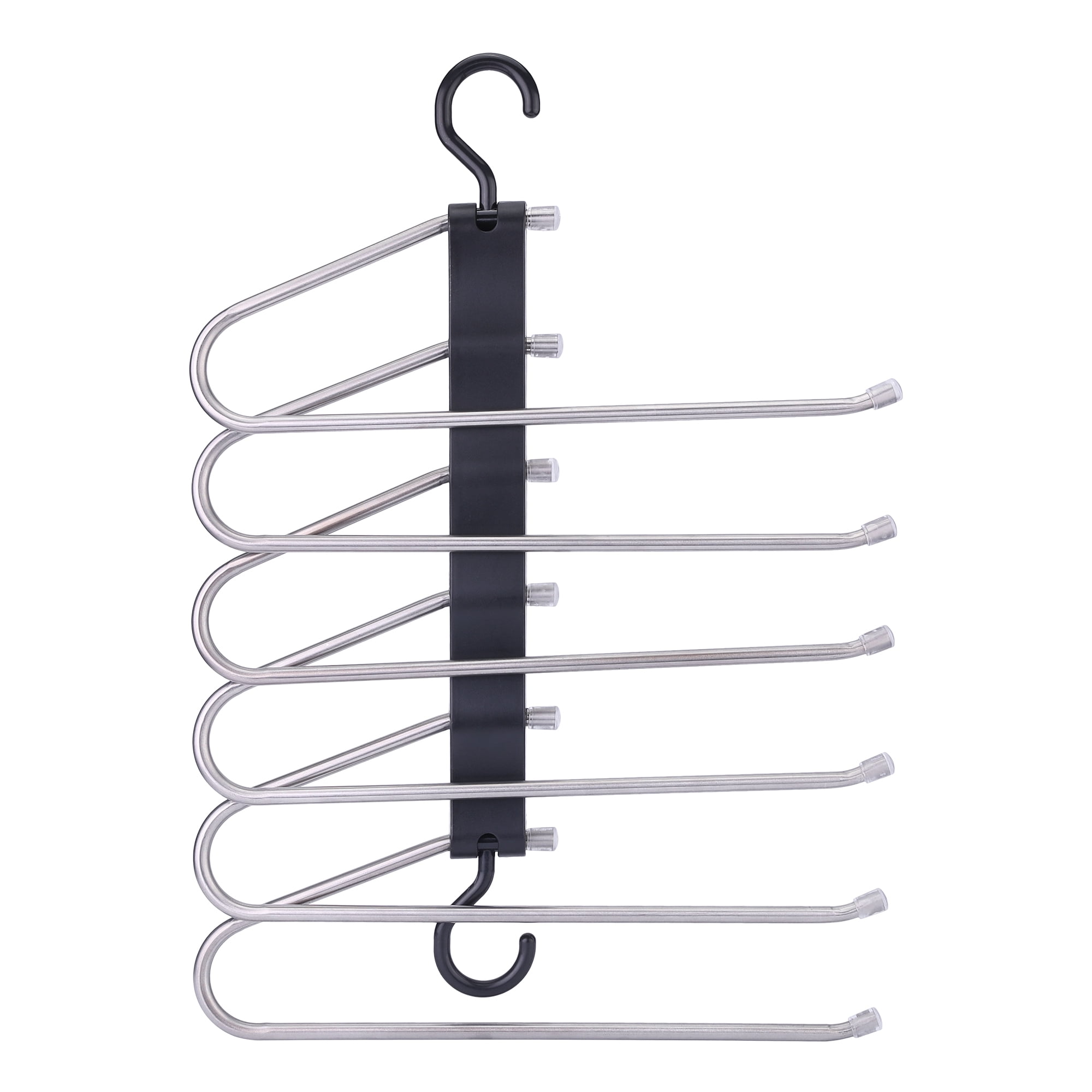 Unique Bargains Space Saving Non Slip Metal Pants Hangers 2 Pcs Black