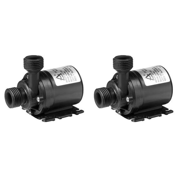 2pcs UEETEK DC 12V Brushless Submersible Water Pumps 800L/H 5M for Fountain Pool Solar & Water Circulation Systems