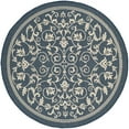 thumbnail image 5 of SAFAVIEH Courtyard Nanda Botanical Indoor/Outdoor Area Rug, Navy/Beige, 5'3" x 5'3" Square, 5 of 9