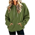 thumbnail image 2 of YTCAMLO Womens Oversized Sweatshirt 2026 Fall Winter Fleece Hoodies Long Sleeve Drawstring Hooded Pullover with Pockets, 2 of 5