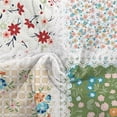 thumbnail image 5 of Davulos Patchwork Quilt Set Full/Queen Size, 3 Pieces Green Red Floral Plaid Summer Bedspread Coverlet Set, Soft Microfiber Reversible Lightweight Bed Cover for All Season, 5 of 8