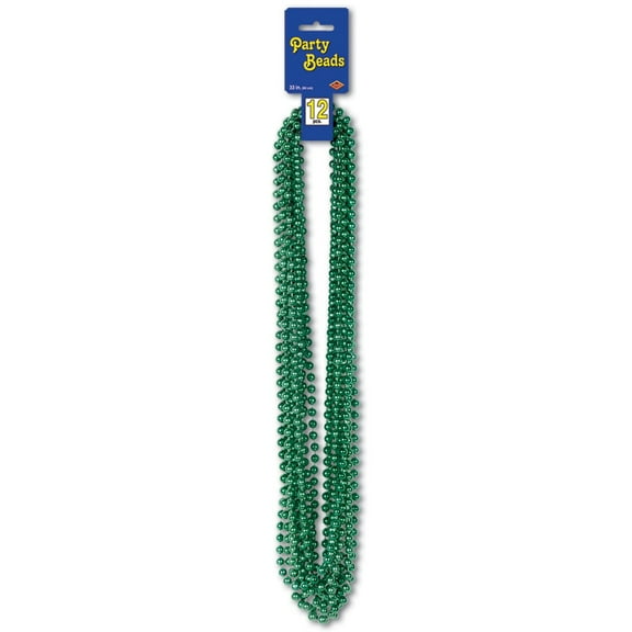 Party Central Club Pack of 144 Green St. Patrick's Day Round Beaded Necklace Party Favors 33''