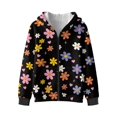 thumbnail image 2 of FUIALDOLG Girls Winter Jacket Colorful Floral Print Hoodies Kids Full Zip Hoodie Girls Jacket Warm Cozy Outwear Coat with Pockets, Size S, 2 of 7
