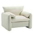 thumbnail image 2 of Pemberly Row Modern Cream Colored Chenille Oversized Armchair, 2 of 7