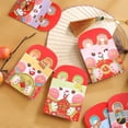 thumbnail image 1 of Lubelski Festive Built-in Socket Red Envelopes, Square, 9cm x 9cm, Red, 12 Count, 1 of 7