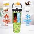 thumbnail image 3 of 30oz Crown Frog Bottle Spill Proof Tumbler with Top Handle and Straw Lid Stainless Steel Double Wall Insulated Tumbler Coffee Mug Gift for Women Men Travel Cup for Car (Lotus Frog), 3 of 5