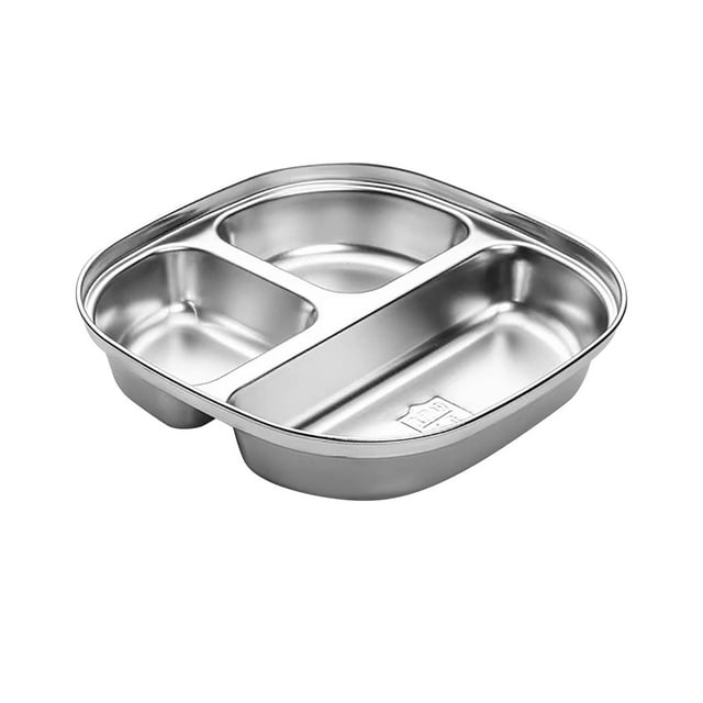 Home Kitchen Item Clearance Deals!Pcksrro 304 Stainless Steel Student Compartmentalized Plates