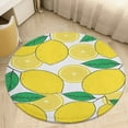 thumbnail image 6 of Lemon Print Lemon Leaves Round Carpet Circle Rug Outdoor Patio Area Rug Washable Large Area Rugs Hallway Room Decor Fitness Mats, 6 of 8