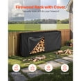 thumbnail image 2 of KFFKFF 8 ft Outdoor Firewood Rack with Waterproof Cover, Durable Metal Log Holder for 1/2 Cord Storage, 660lb Capacity, Powder-Coated Design for Fireplace or Deck, 2 of 9