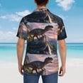 thumbnail image 6 of Daiia Sunset Cliff Dinosaur Hawaiian Shirt for Men Gentle Cotton Regular Short Sleeve Casual-Medium, 6 of 9