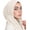 C2 White, variant on Instant Hijab Scarf for Women – Soft, No-Iron, No-Pins, Ready-to-Wear Hijab – Stretchy & Lightweight Polyester Fabric