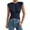 1# Navy, variant on Women's Cinched Waist Wrap Top Cap Sleeve Tie Back Going Out Workout Business Casual Tops Navy XS