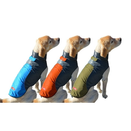 Dog Nylon Raincoat - Peak Pooch Cold Weather Dog Jacket, Lightweight, Wind Resistant, Waterproof Rip Stop Nylon, Warm Rain Coat w/ Leash Opening