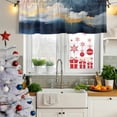 thumbnail image 5 of Navy Blue Curtain Valances for Windows, Kitchen Valance Window Treatments Panel 2 Pack, Modern Oil Painting Art Yellow Rod Pocket Short Curtains for Bathroom Bedroom 60 x 18 Inch, 5 of 8