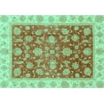 thumbnail image 1 of Ahgly Company Indoor Rectangle Oriental Turquoise Blue Traditional Area Rugs, 7' x 10', 1 of 4