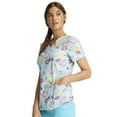 thumbnail image 4 of Cherokee Prints Scrubs Top For Women V-Neck Print Plus Size CK652, 3XL, Go With The Float, 4 of 5