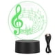 thumbnail image 2 of Luz LED de color D, luz LED con notas musicales 3D, luz LED con notas musicales, diseño exquisito, 2 of 14