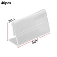 thumbnail image 1 of LEFU 40 Pack Acrylic Sign Display Holders Mini Name Card Tag Label Stand Brackets Transparent L-Shape for Business Conference Office Hotel 6 Sizes Optional, 1 of 10