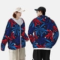 thumbnail image 4 of Fotbe Red White Blue Fireworks Chaqueta con Protección Solar UPF 50+ para Hombre y Mujer, Camisa con Capucha y Bolsillos-XX-Large, 4 of 7