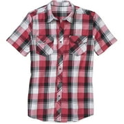 No Boundaries Men's Short Sleeve Snap Fr