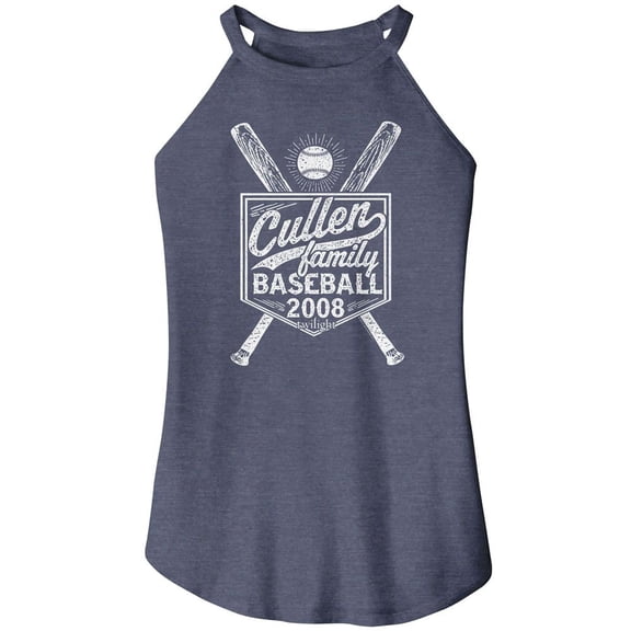Twilight Baseball 1 Navy Frost Women's Sleeveless Rocker Tank Top T-Shirt