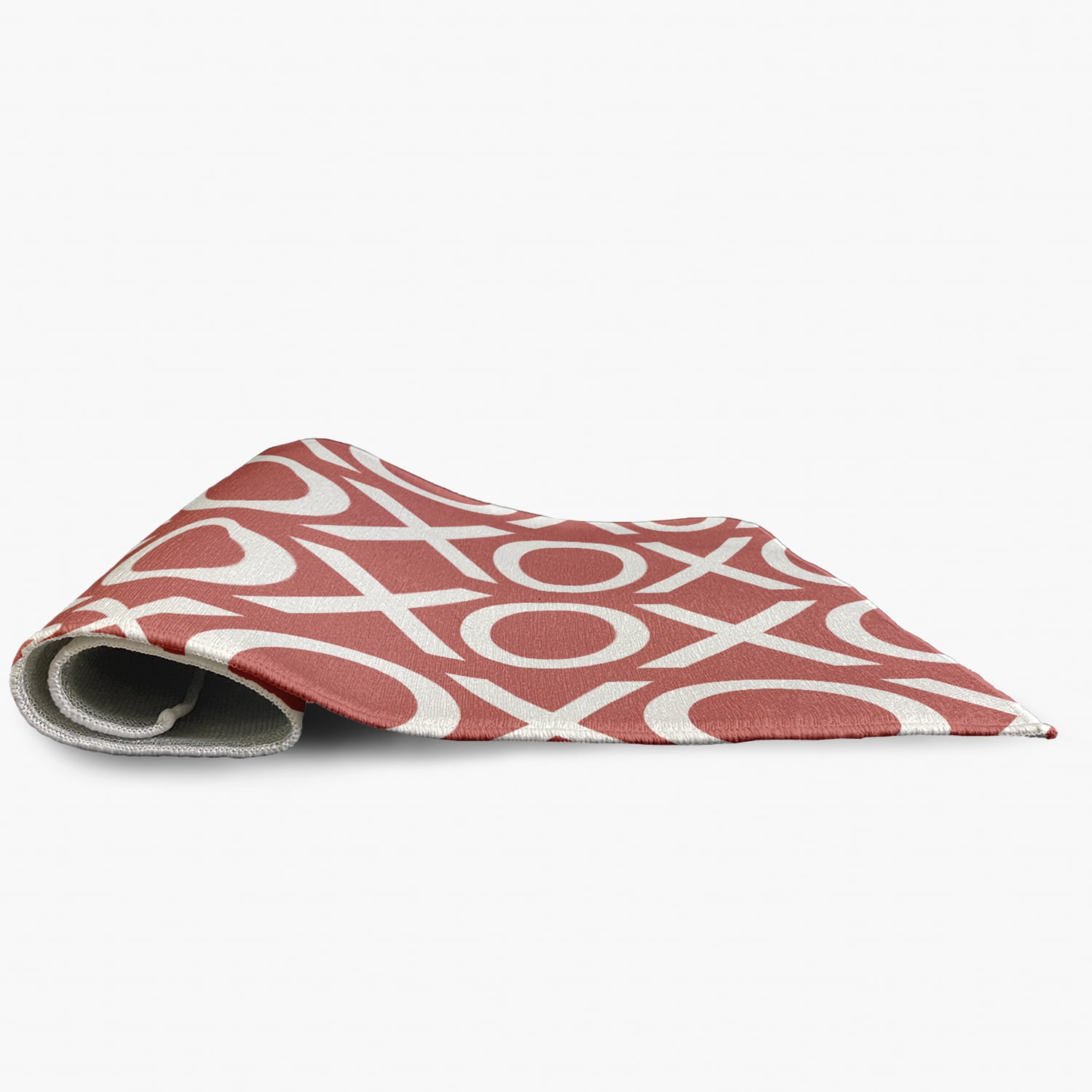 Simply Daisy 3' x 5' Coral Hugs and Kisses Valentines Chenille Indoor/Outdoor Rug