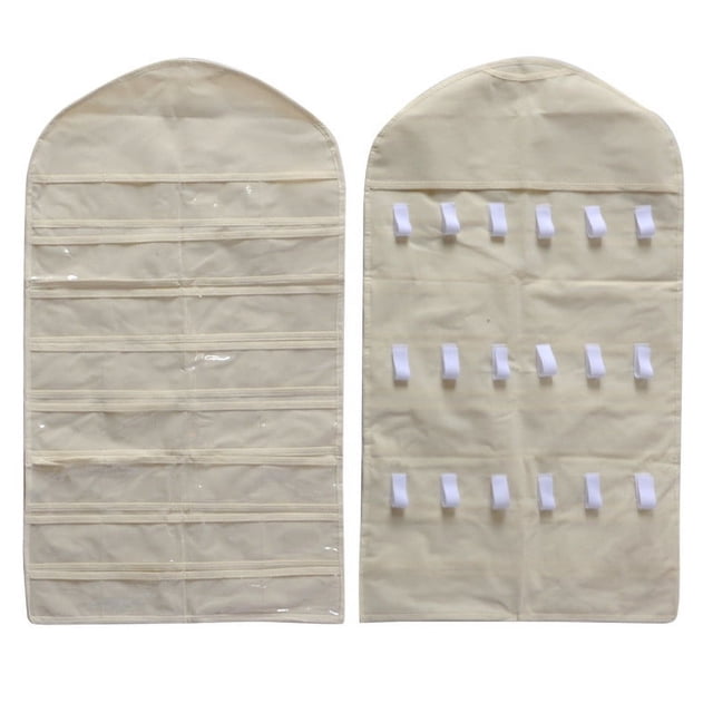 Jewelry Storage Bag 32 Pockets Jewelry Hanging Bag Display Bag Non-woven Fabric