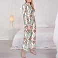 thumbnail image 3 of Goofa Lilies Flowers Printed Women’s 2 Piece Pajama Set Super,Pajamas Women's Long Sleeve Sleepwear Soft Button Down Loungewear Pjs Lounge Set Nightwear-, 3 of 9