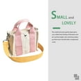 thumbnail image 3 of Small Square Canvas Bag Women Zipper Color Block Portable Travel Shoulder Crossbody Tote Pouch, 3 of 6