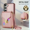 thumbnail image 4 of Nalacover Wallet Case for Samsung Galaxy S23,with Removable Adjustable Shoulder Strap,PU Leather Back Zipper Pocket Card Holder Stand Purse Shockproof Phone Case for Women Men,Rosegold, 4 of 8