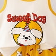 thumbnail image 4 of Toddler Boy Summer Outfits Baby Boys Cloting Set Good Day Outfit Dog Print Sleeveless Top Striped Shorts Casual Daily Wear, 4 of 5