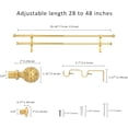 thumbnail image 3 of eTeckram 5/8" Double Curtain Rod with Boule Finials,Gold,28‘’-48‘’, 3 of 6