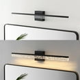 thumbnail image 5 of JONATHAN Y Mario 30" 1-Light Modern Contemporary 360-Degree Rotatable Iron/Seeded Acrylic Integrated LED Vanity Light, Black/Clear, 5 of 9