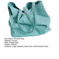 thumbnail image 7 of Kripyery Shoulder Bag Foldable High Capacity Simple Style Reusable Soft Shoulder Straps Shopping Canvas Lightweight Casual Tote Bag for School, 7 of 7