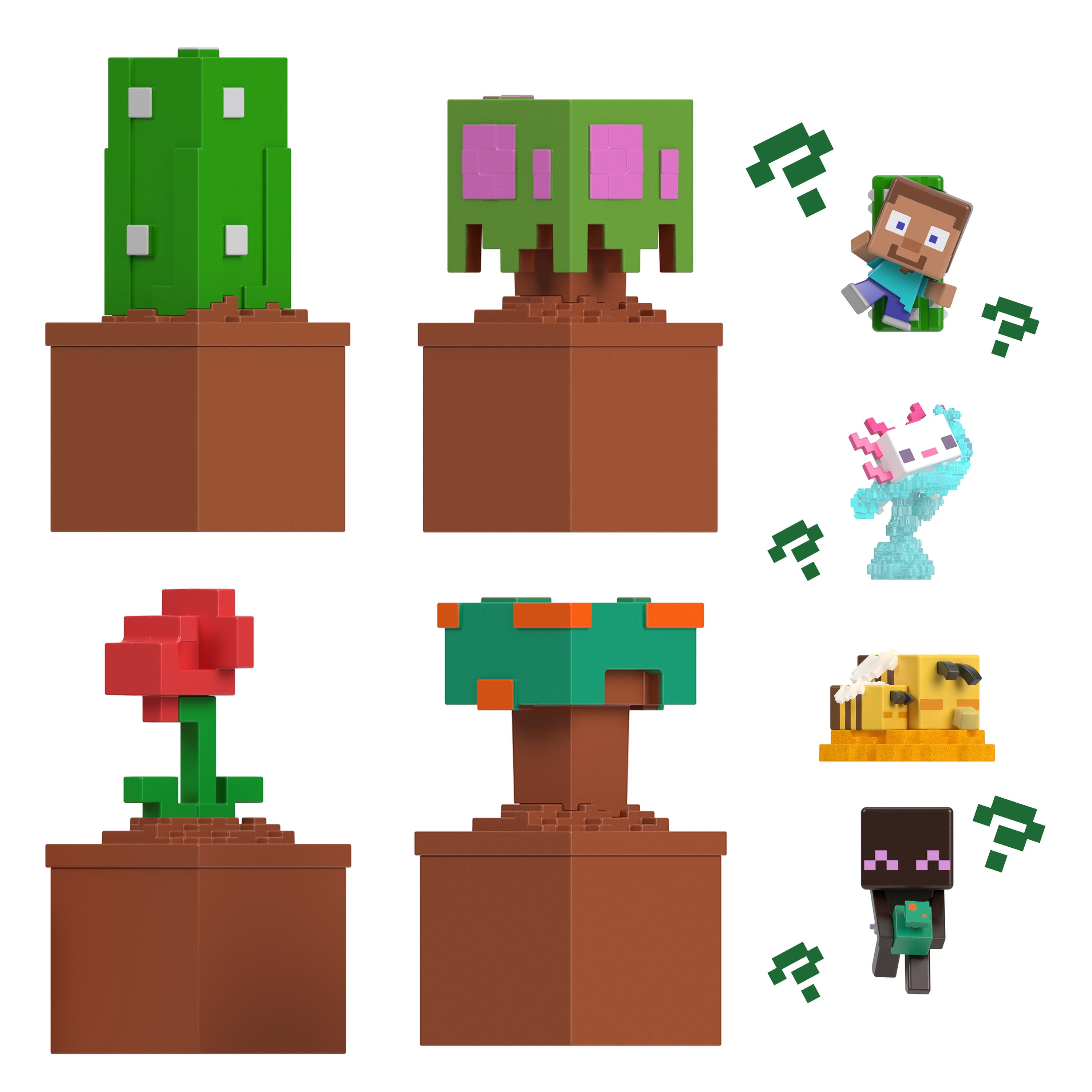 Minecraft Mini Mode Bloom Blocks Action Figure with Sand Compound Dashing Enderman