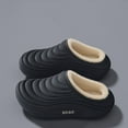 thumbnail image 2 of QQAMB Slippers for Women Waterproof Winter Warm Soft Cozy Fuzzy Indoor Outdoor Striped Slip-On House Slippers, 2 of 6