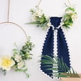 thumbnail image 4 of Wreath Sash for Front Door,Cotton Wreath Satin Sash Garland Ribbon Accessories,Wave WreathSash for Front Door Holiday,for Wreaths Yard Doorway Indoor Outdoor Bow Bridal Shower Home Decor Blue, 4 of 6