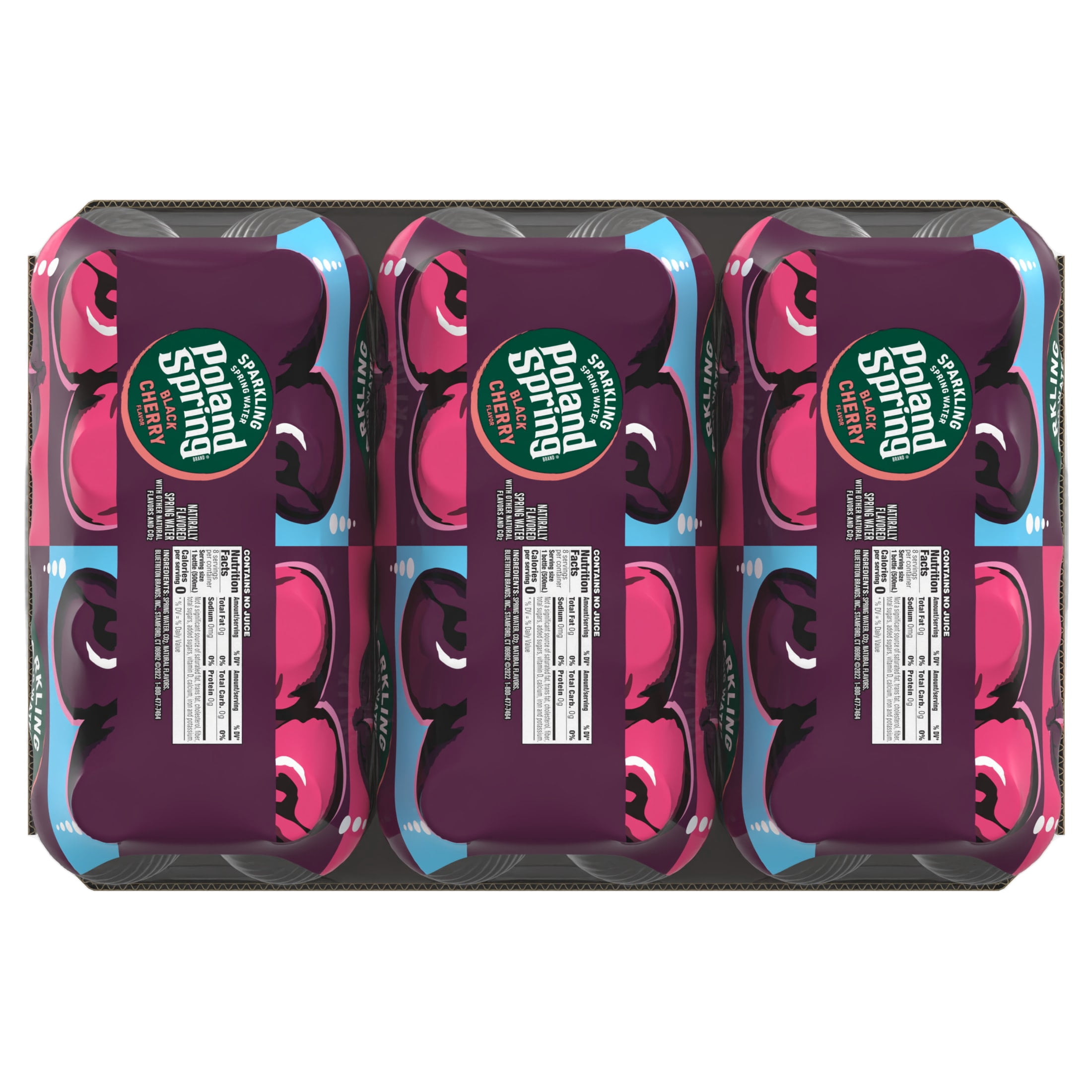 Poland Spring Sparkling Water, Black Cherry, 16.9 Oz. Bottles (24 Count)