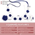 thumbnail image 7 of MIALLO Royal Blue Flower Hair Vine, Silver Wire Crystal Pearl Bridal Headpiece, Statement Wedding Prom Hair Accessory with Ribbon, 7 of 7