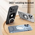 thumbnail image 2 of Magnetic 360 Rotary Stand Holder Case for iPhone 14 13 12 Pro Max 14 Plus Compatible with Magsafe, Aluminum Back Plate Bracket (Black,for iPhone 12), 2 of 10